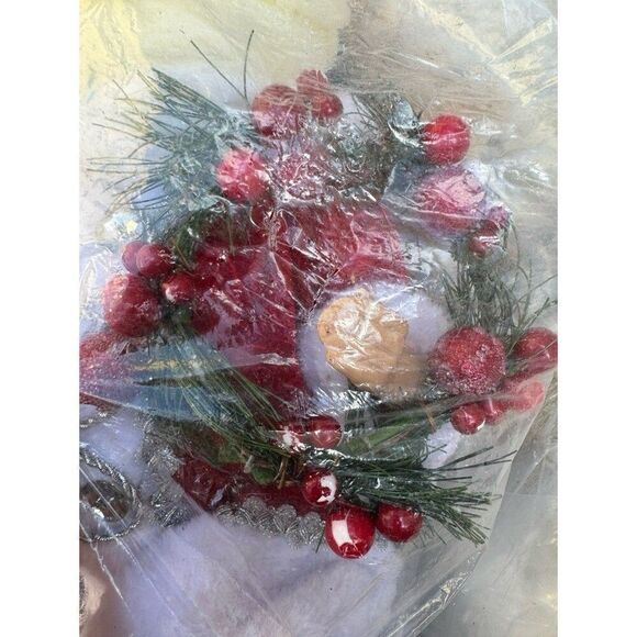 HOLIDAY LANE 18"H Fabric Standing Santa with Wreath and Owl - Picture 3 of 4